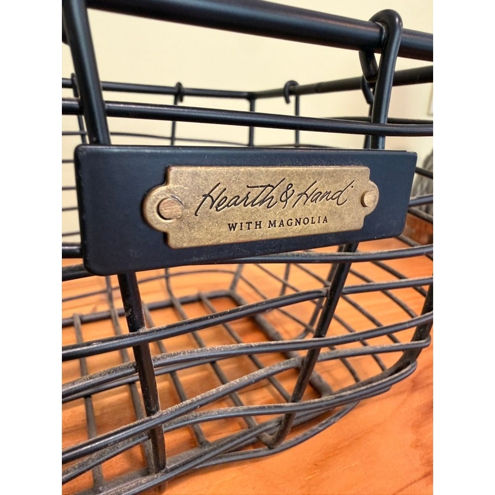 Hearth & Hand Metal Wire Basket Small Black Good Farmhouse Decorative Storage